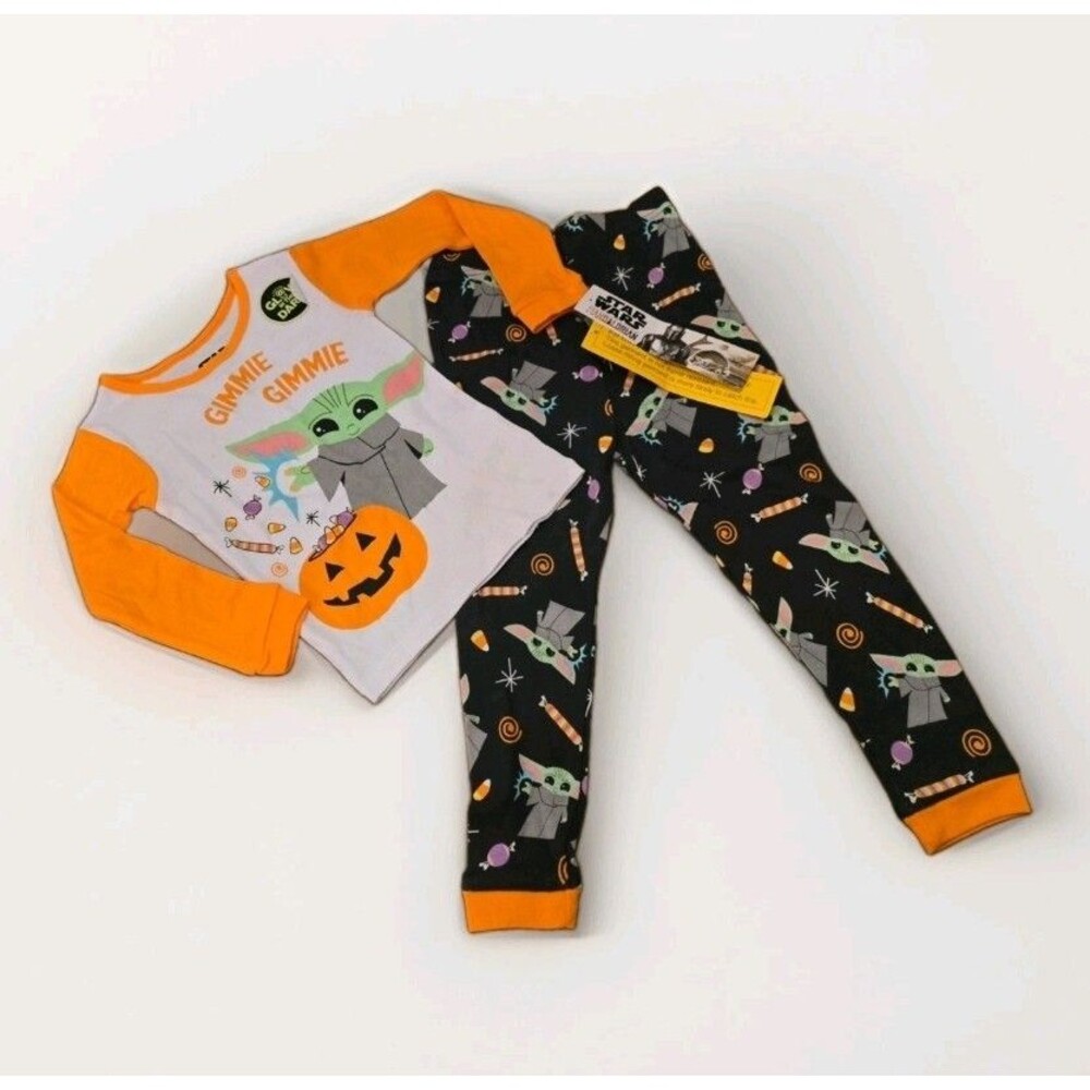 Star Wars Grogu Baby Yoda Halloween Pajama Set Childrens Kids Size 4 NWT C231